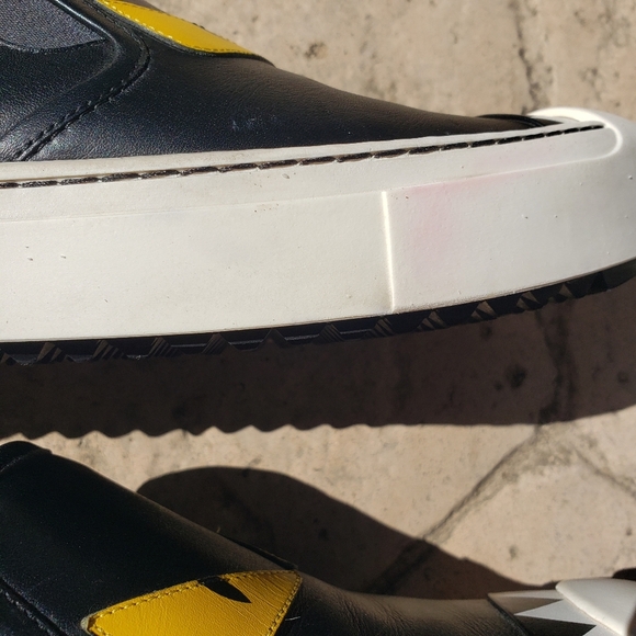 Fendi Black and White Monster Slip-On Sneakers - Picture 5 of 12